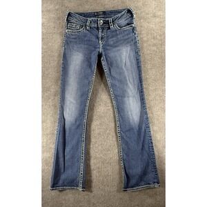 Silver Jeans Suki Womens 17/34 W28 L31 Bootcut Thick Stitch Medium Wash